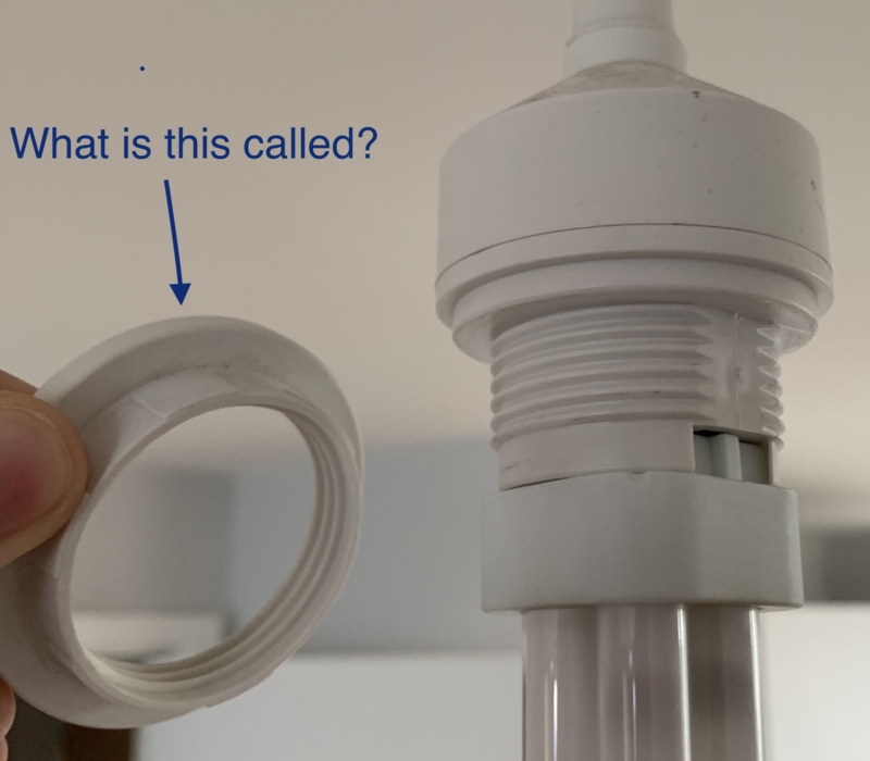 Pendant Light Component Threaded Shade Collar Ring White Plastic Matte