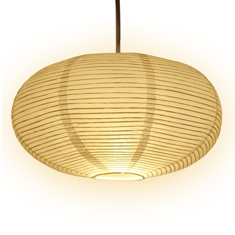 Pendant Light Oval Shape Fine Line Ribbing Translucent Paper