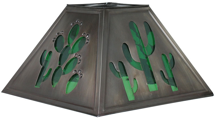 Pendant Light Shade: Cactus Cutout Lampshade Antique Bronze Finish