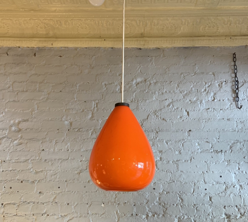 Pendant Light Teardrop Shape Glossy Glass Mid-Century Modern Accent