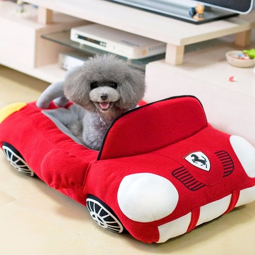 Pet Bed Sports Car Emblem Racing Red Whimsical