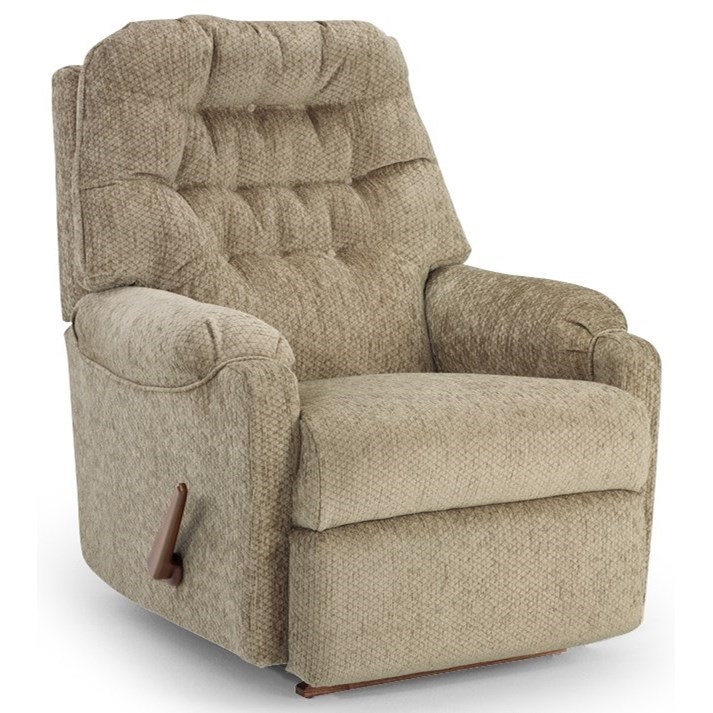 Petite Swivel Glider Recliner Tufted Back Diamond Textured Fabric