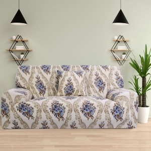 PiccoCasa Stretch Sofa Cover Printed Couch Slipcovers for Sofas with One  Pillowcase Brown Blue 69-86 inches