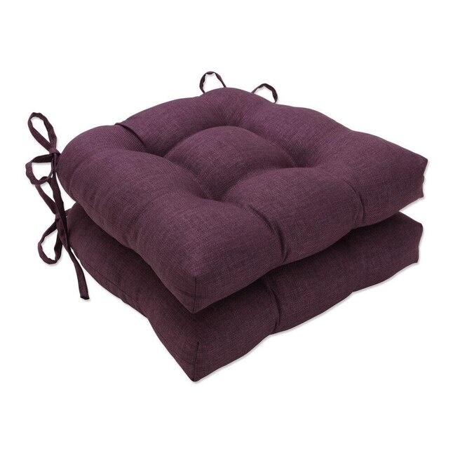 Pillow Perfect Rave Vineyard 17.5-in x 16.5-in 2-Piece Purple Patio Chair  Cushion at