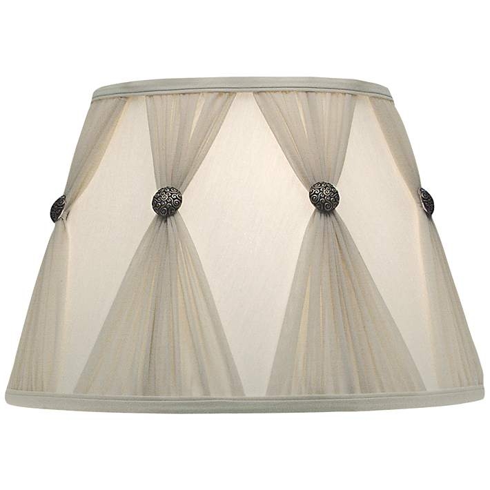 Pinch Pleat Lampshade featuring Decorative Antique Bronze Medallions