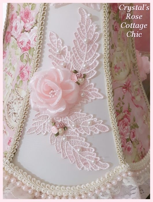 Pink Rose Shabby Chic Tea Time Bell Shade