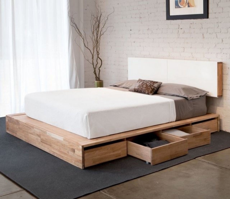 Platform Bed: Butcher Block Construction with Base Ledge