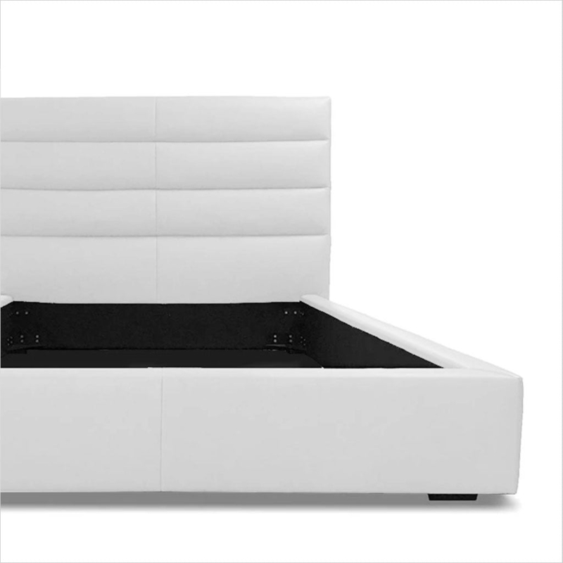 Platform Bed Frame, Horizontal Channel Tufting with Wide Rails