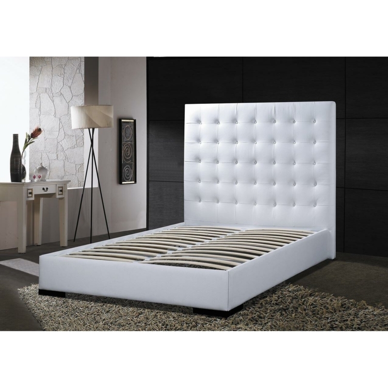 Platform Bed King, Extra High Deep Button Tufted Headboard