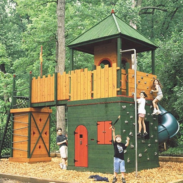Playground Jungle Gym Fireman's Pole Fireman's Pole Red