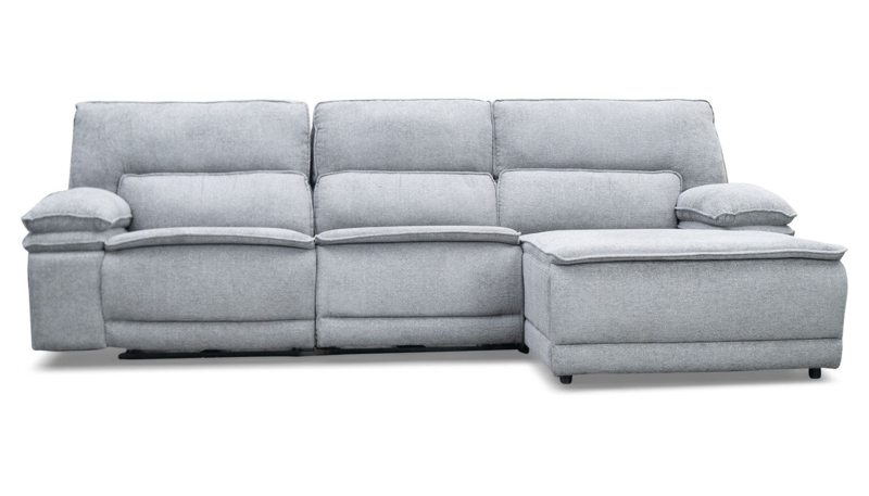 Plush Pillow Top Arms Reclining Sectional Chaise Tiered Back
