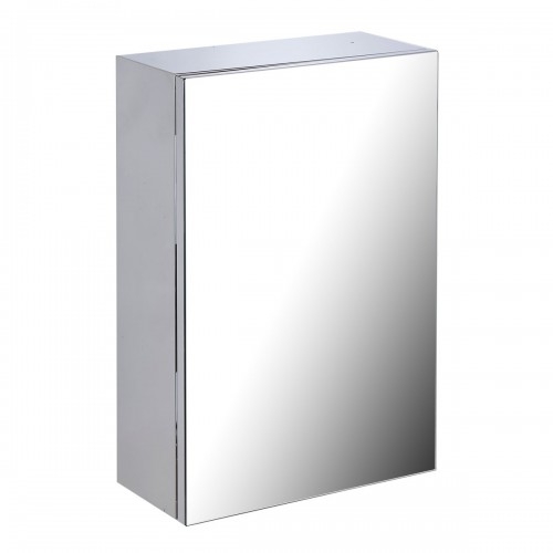 Polished Metal Medicine Cabinet with Modern Frameless Mirror Design