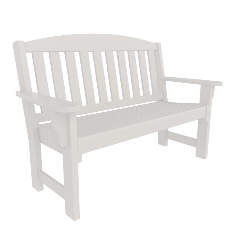 Poly Lumber Bench with Curved Backrest, Traditional Cottage Style