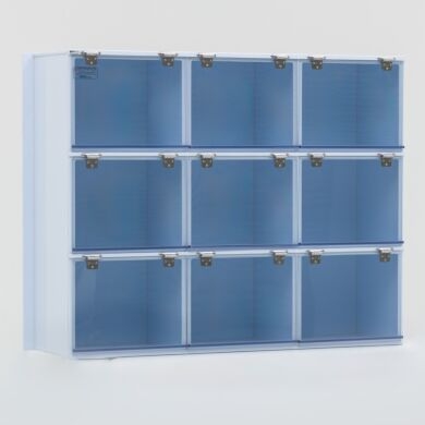 Polypropylene Wall Mount Cabinet with Nine Compartment Grid