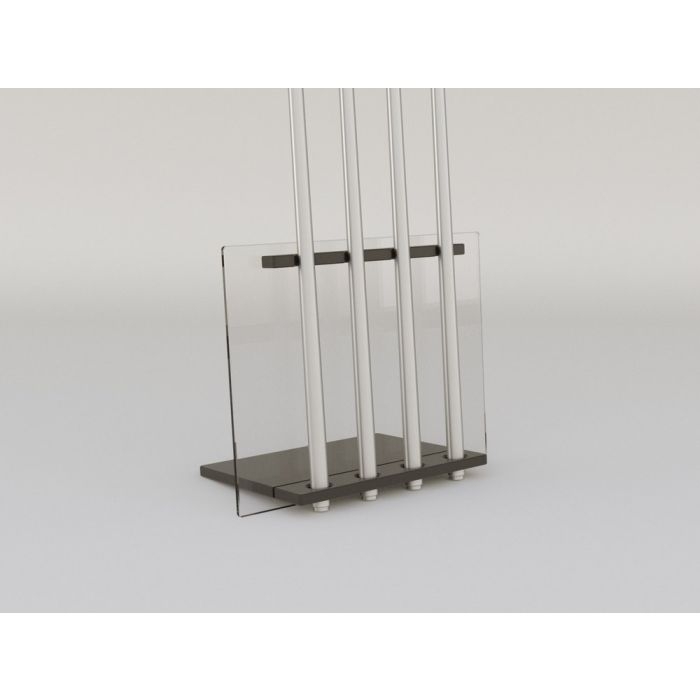 Pool Cue Rack Ultra Modern Matte Black with Transparent Panel