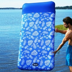 Pool Float: Royal Blue Oversized Tropical Pineapple Print.