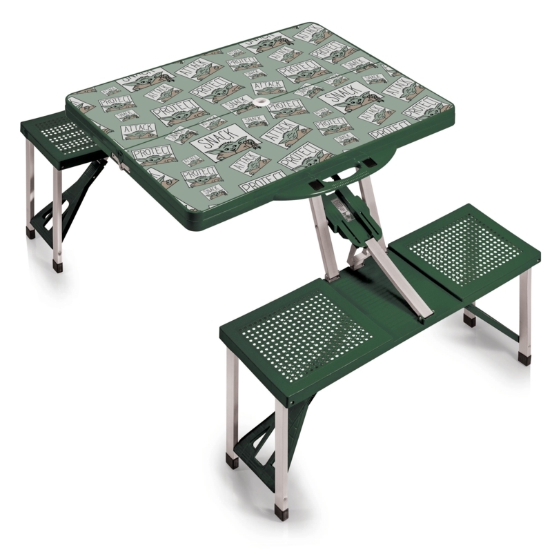 Portable Picnic Table, Hunter Green Character Graphic Top, Novelty