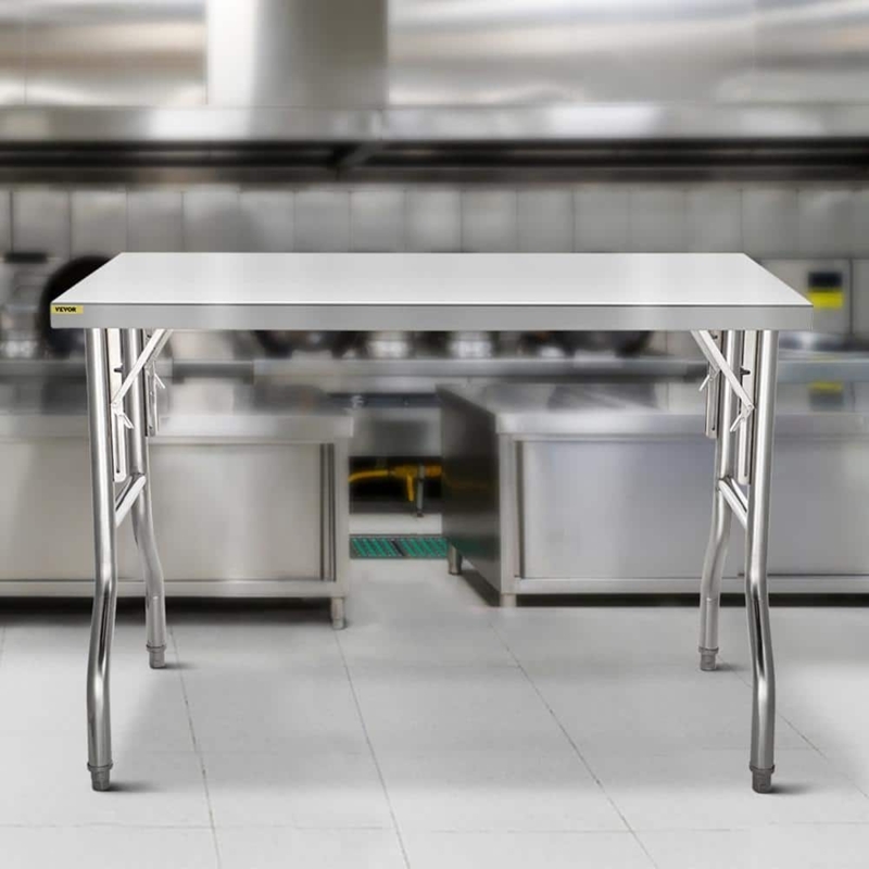 Prep Table Stainless Steel Folding with Adjustable Feet