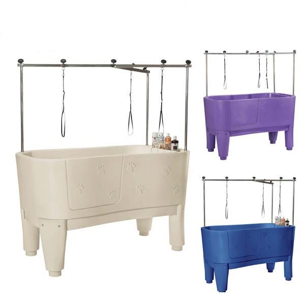 Professional Grooming Tub with Molded Paw Prints