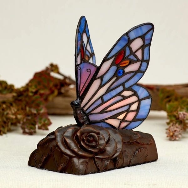 Purple Butterfly Lamp Keepsake