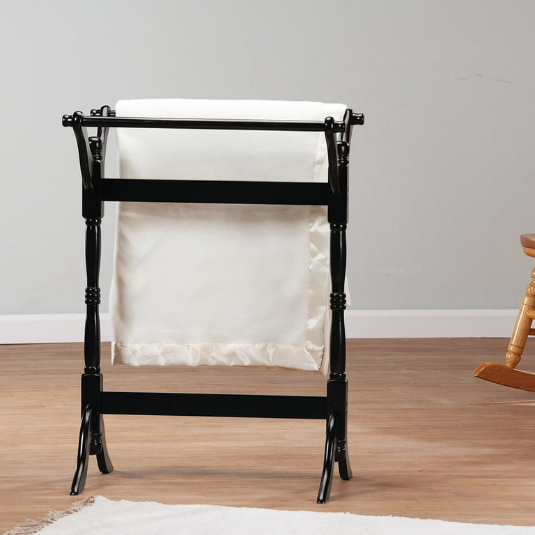 Quilt Rack Glossy Black Finish Turned Spindles Arched Feet Traditional