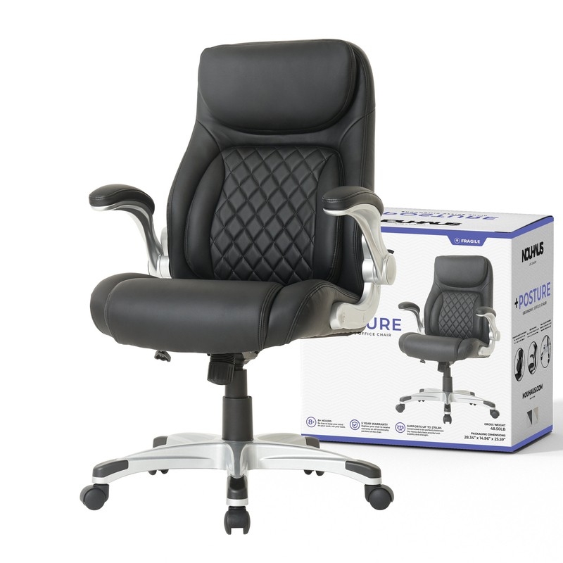 Quilted Executive Office Chair with Metallic Silver Base