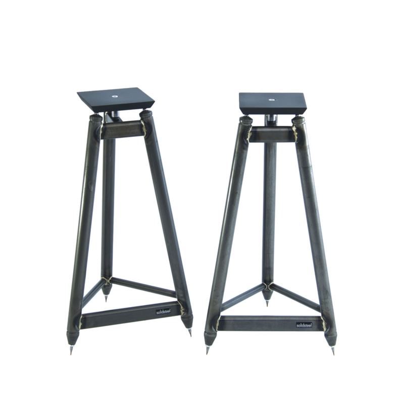 Raw Metal Tripod Speaker Stands with Industrial Welded Finish