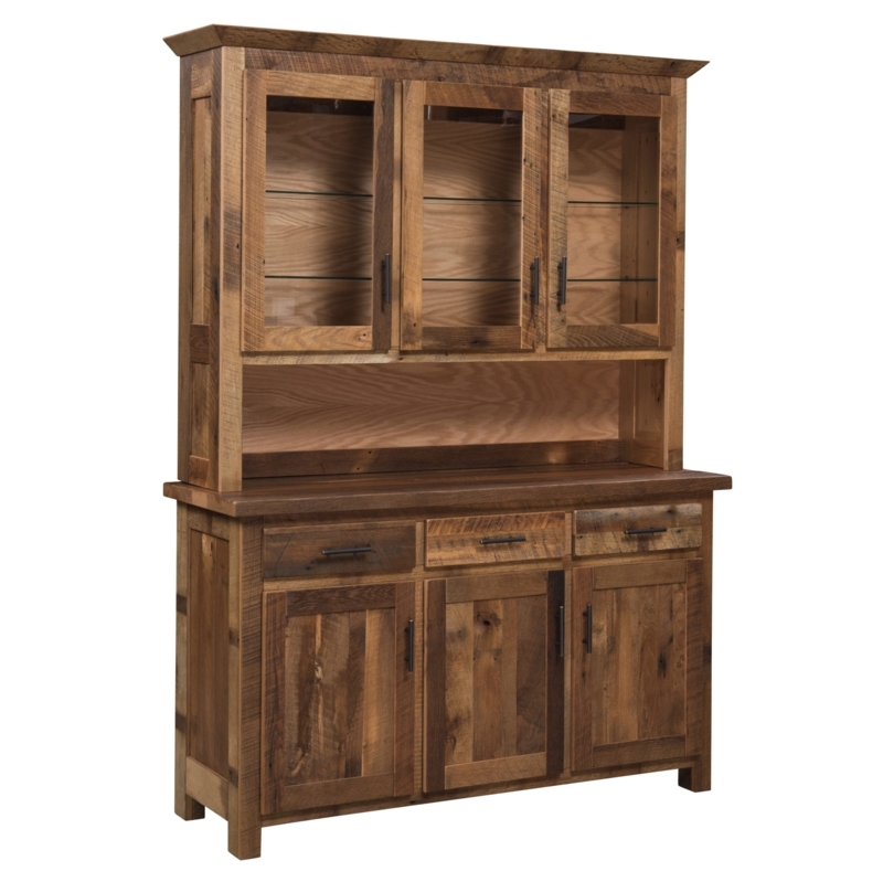 Reclaimed Wood Dining Buffet With Recessed Open Shelf