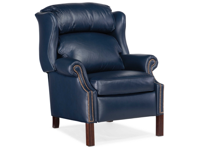 Recliner Chair Leather Wingback Profile High Leg Base