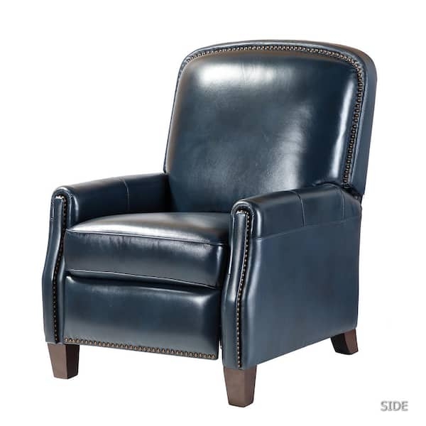 Navy Leather Recliner