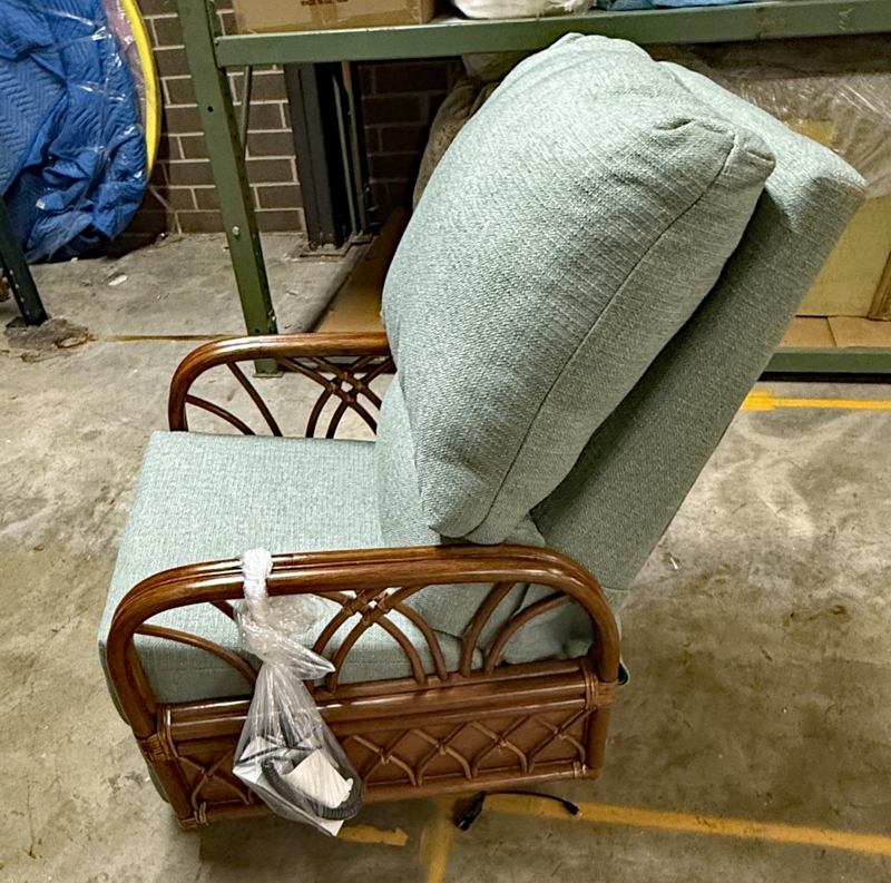 Recliner Chair Power Reclining Aqua Green, Aqua Rattan Power Recliner
