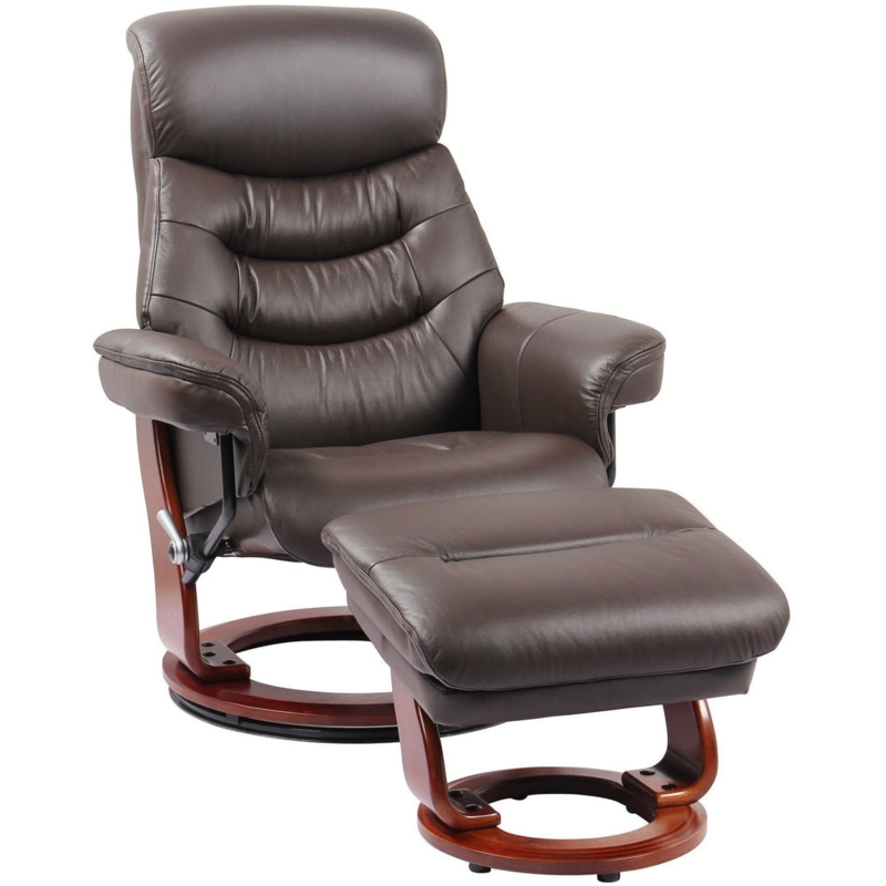 Recliner Chair with Tiered Horizontal Stitching | Espresso Brown Set