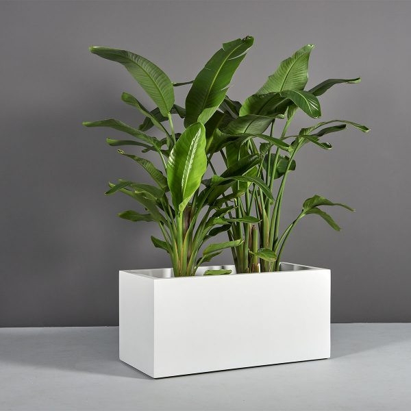 Rectangular Planter Wide Opening Smooth Composite Trough