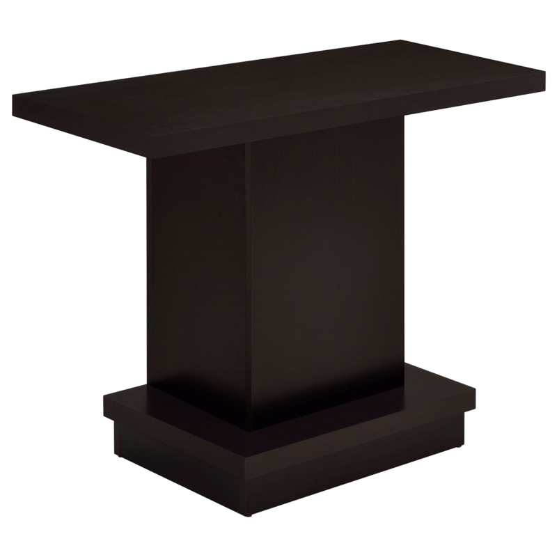 Reston Engineered Wood Pedestal Console Table Cappuccino  South Florida  Furniture Direct
