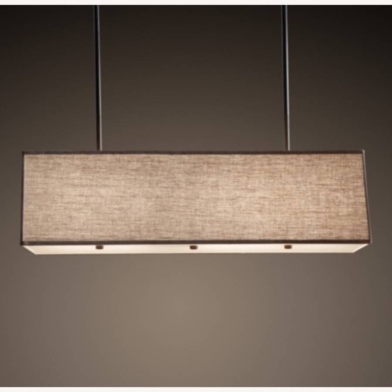 Restoration Hardware Rectangular Linen Shade Chandelier