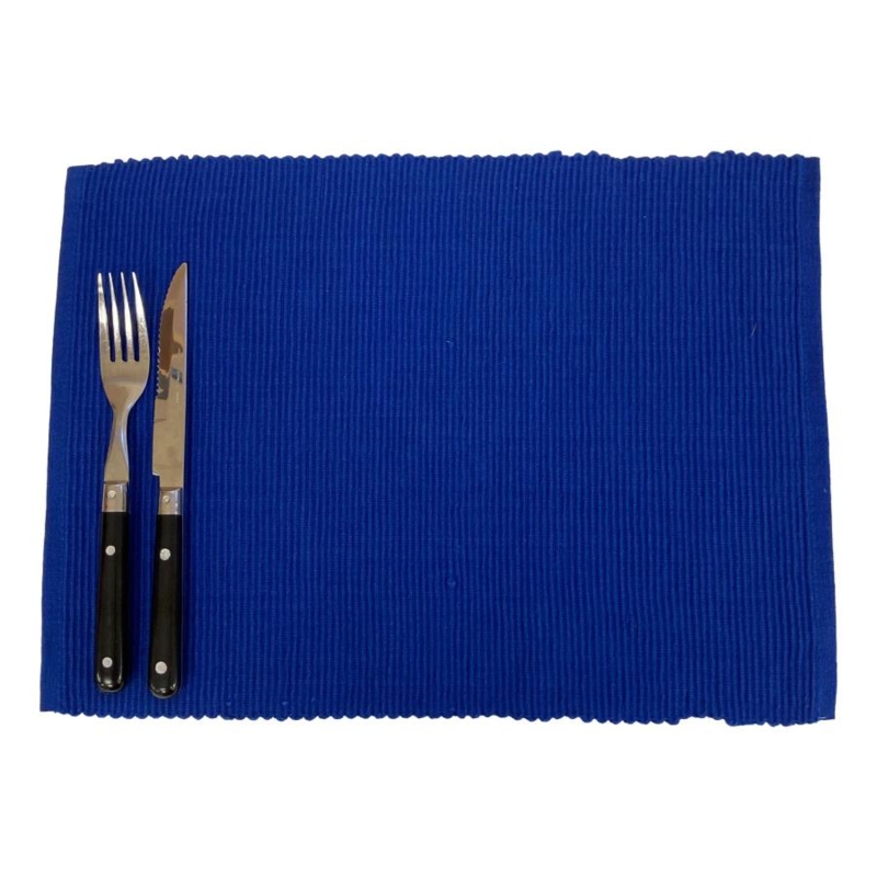 Ribbed Texture Table Mat Woven Fabric Rectangular Contemporary
