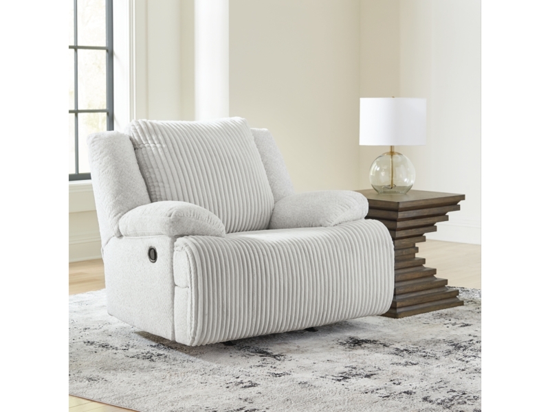 Rocker Recliner: Vertical Ribbing, Off-White Corduroy (59 characters)