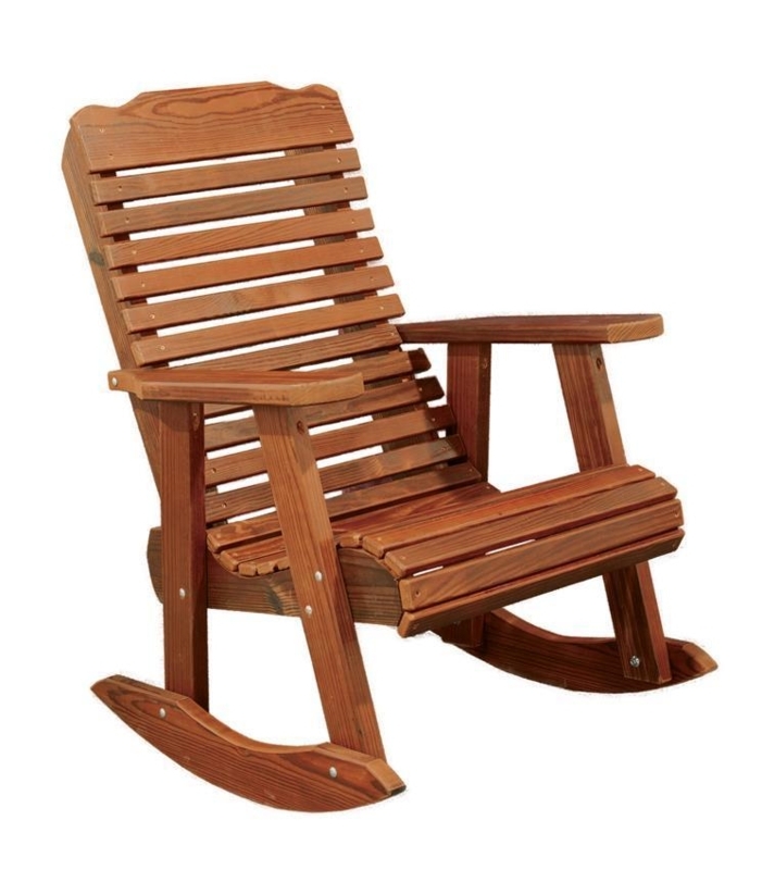 Rocker: Rustic Outdoor Cedar Wood, Contoured Seat, Slatted Design