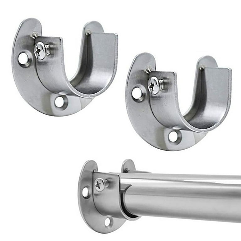 Rod Bracket Brushed Stainless Steel U Shaped Opening Open Top Design