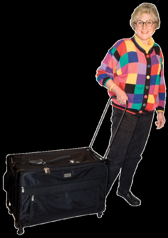 Rolling Art Storage Tote Bag with U-Shaped Handle and Four Casters