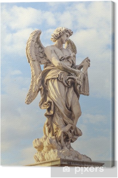 Roman Angel Canvas Print with Religious Subject and Wings