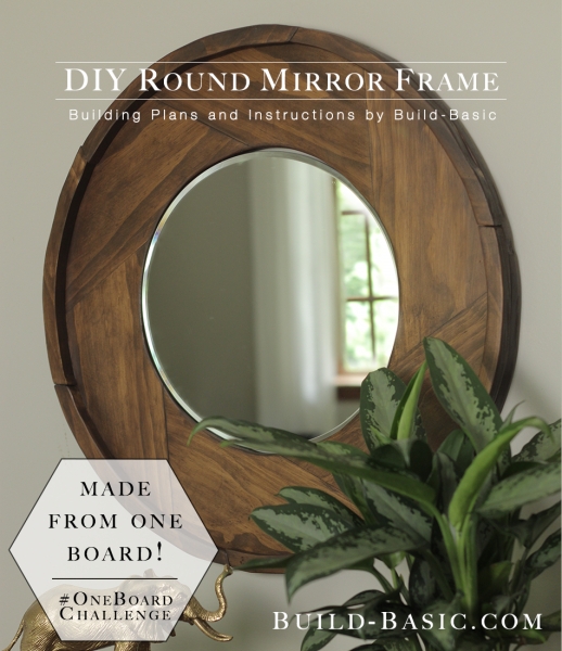 Round Mirror, Radial Pattern Segmented Wood Satin Finish