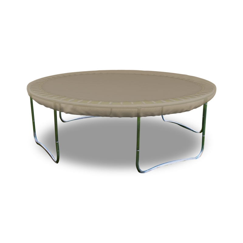 Round Trampoline Cover Sandy Beige Matte Fabric Elasticated Hem.