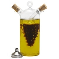 Rustic Grape Inner Flask Cruet Includes Metal Filling Funnel