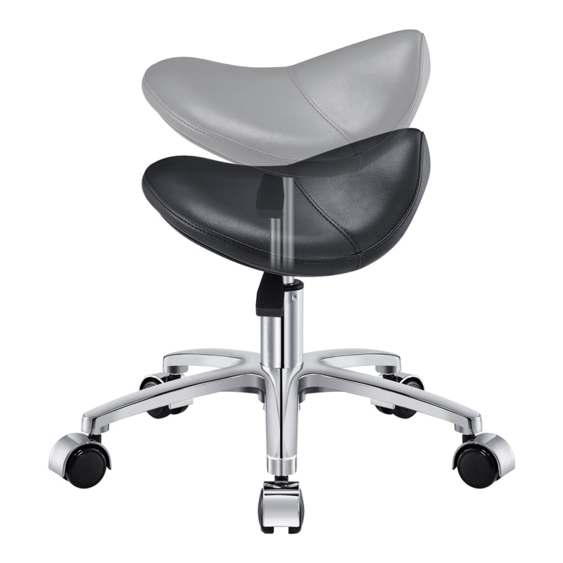 Saddle Stool Ergonomic Contour Adjustable Height Rolling Casters