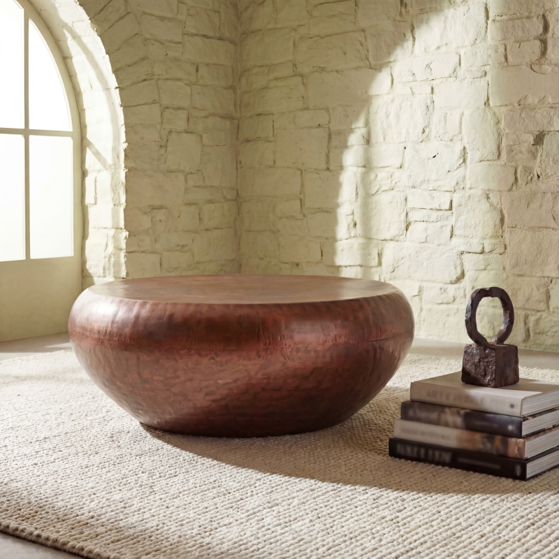 SAFAVIEH Patience Modern Solid Metal Coffee Table, Copper -