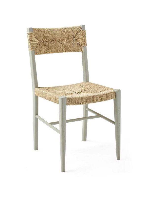 Sage Green Dining Chair with Seagrass Envelope Weave