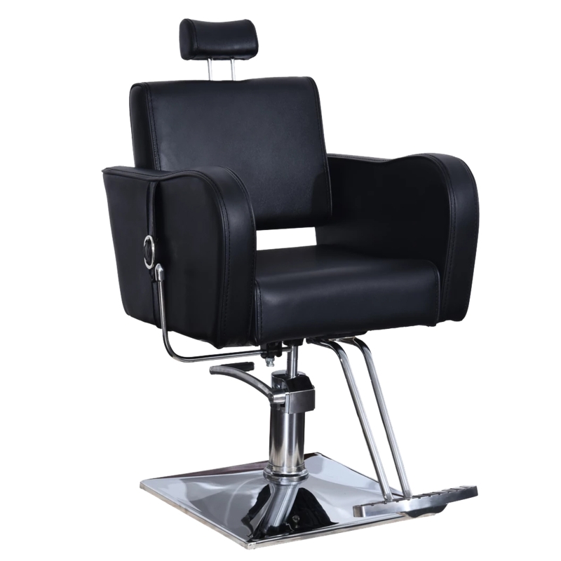 Salon Chair All Purpose Square Hydraulic Base Polished Chrome Equipment