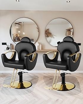 Salon Chair Sculptural Silhouette Curved Gold Arms Luxury Studio Furniture