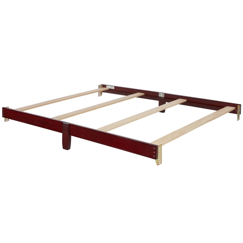Satin Cherry Bed Rail with Center Leg for Frame Conversion.